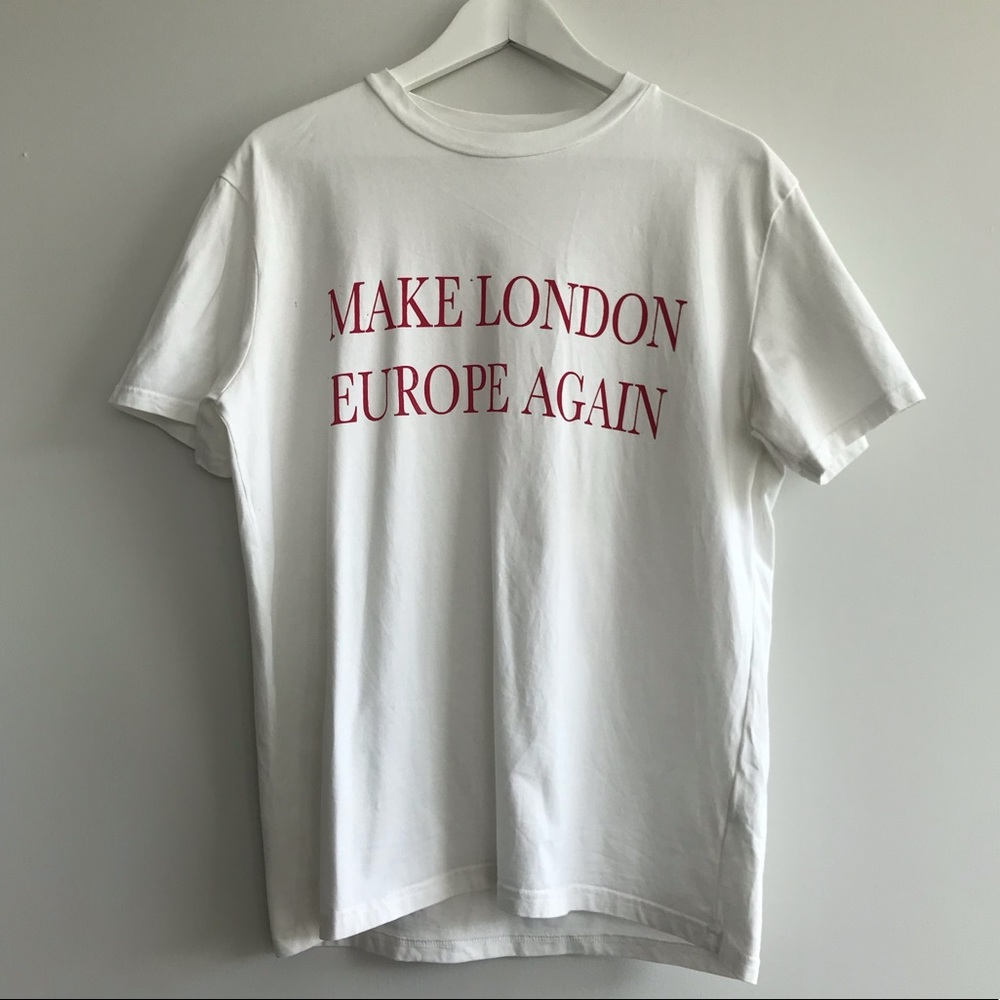 BREXIT WHITE TEE sizeL